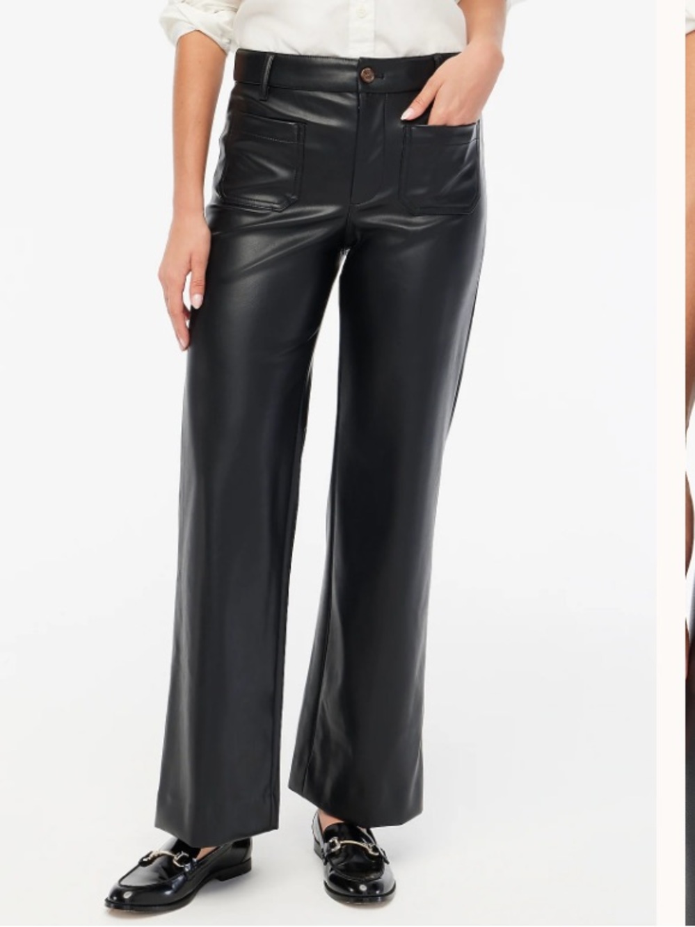 J crew faux leather pant Lizzie high-rise patch-pocket nwt size 26